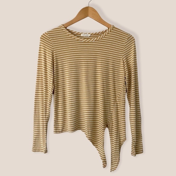 Olivia Rae Striped Front Knot Long Sleeve Top - Picture 2 of 6